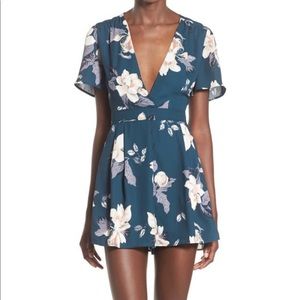 ASTR the Label Turquoise Floral Romper